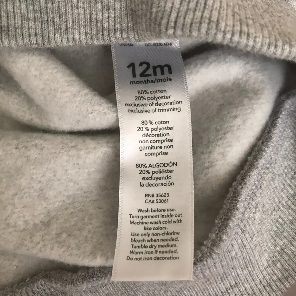 Carter’s Gray Winter Moose Hoodie Sweatshirt